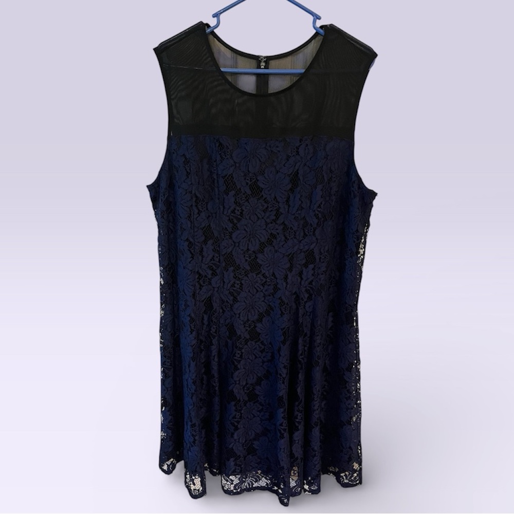 EUC Lane Bryant Black and Blue Dress